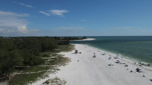 Coquina Beach in Longboat Key, Florida - drone footage
