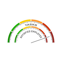 Abstract measuring device. Influence of tasks on employee satisfaction. Scales of cause and effect.