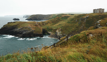 The coastline from Tintagel Castle, Cornwall.