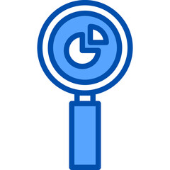 Analytics blue outline icon