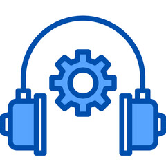 Call center blue outline icon