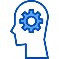 Development blue outline icon