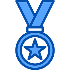 Medal blue outline icon