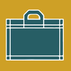 blue briefcase silhouette