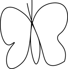 One Line Drawing Butterfly Logo Monoline