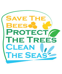 Fototapeta premium Save the bee, trees, seas