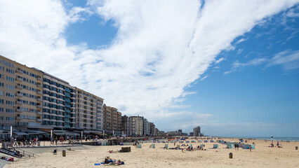 Urban landscape of the coastal city and municipality of Ostend, Belgium, located in the province of...