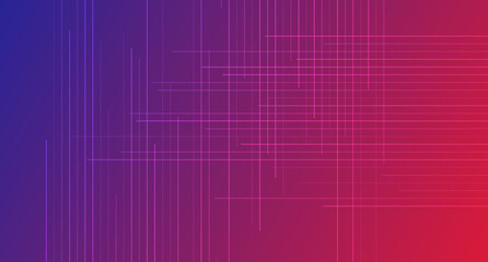 Bright blue purple lines technology futuristic background. Minimal vector design