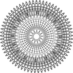 The illustrations and clipart. Vector image. An artistic circle pattern of mandala design on white background.