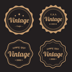 set of vintage retro badge logo emblem vector label tag frame