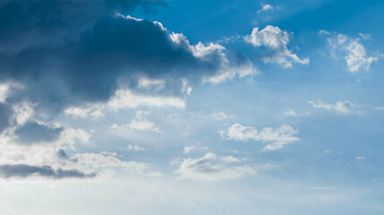 Cumulus clouds on the blue sky