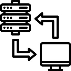 Computer hosting outline icon