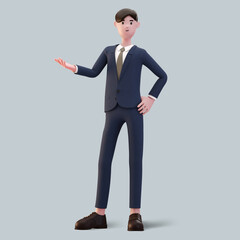3d male businessman cartoon character
