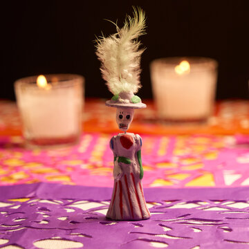 Day of the Dead ceramic skeleton Catrina, mexico