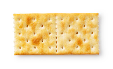 Crackers placed on a white background.