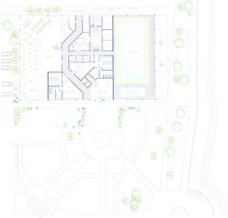 wellness and spa complex sketch vector design