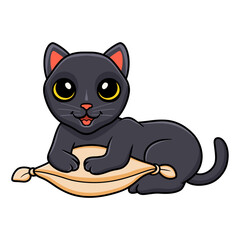 Cute bombay cat cartoon on the pillow