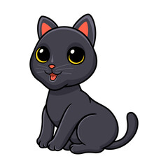 Cute bombay cat cartoon sitting