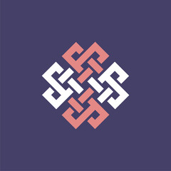 Love heart abstract knot logo editable