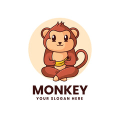 Monkey logo vector illustration template