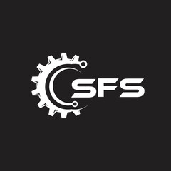 SFS letter technology logo design on black background. SFS creative initials letter IT logo concept. SFS setting shape design.
