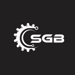 SGB letter technology logo design on black background. SGB creative initials letter IT logo concept. SGB setting shape design.
