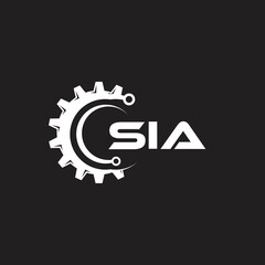 SIA letter technology logo design on black background. SIA creative initials letter IT logo concept. SIA setting shape design.
