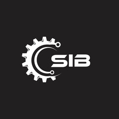 SIB letter technology logo design on black background. SIB creative initials letter IT logo concept. SIB setting shape design.
