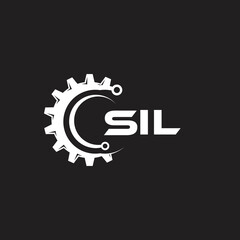 SIL letter technology logo design on black background. SIL creative initials letter IT logo concept. SIL setting shape design.
