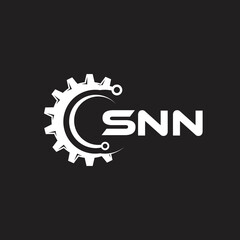 Fototapeta na wymiar SNN letter technology logo design on black background. SNN creative initials letter IT logo concept. SNN setting shape design. 