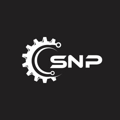 SNP letter technology logo design on black background. SNP creative initials letter IT logo concept. SNP setting shape design.

