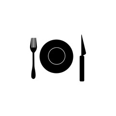 cutlery and plate icon, or logo isolated symbol vector illustration