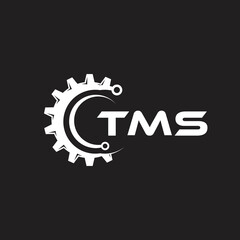 TMS letter technology logo design on black background. TMS creative initials letter IT logo concept. TMS setting shape design.
