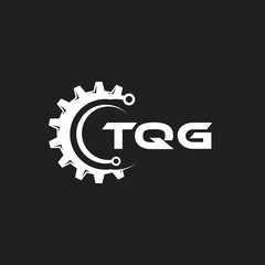 TQG letter technology logo design on black background. TQG creative initials letter IT logo concept. TQG setting shape design.
