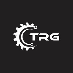 TRG letter technology logo design on black background. TRG creative initials letter IT logo concept. TRG setting shape design.
