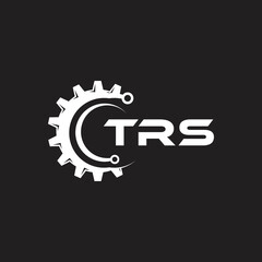 TRS letter technology logo design on black background. TRS creative initials letter IT logo concept. TRS setting shape design.
