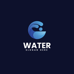 Vector Logo Illustration Water Gradient Colorful Style.