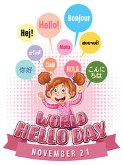World hello day poster design