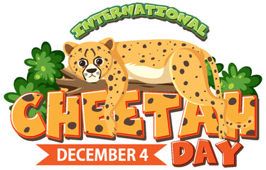 Fototapeta premium International cheetah day poster or banner design