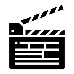Clapperboard glyph icon