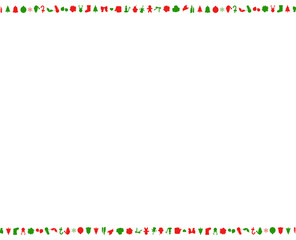 シルエットなクリスマスモチーフの上下ラインな背景素材
