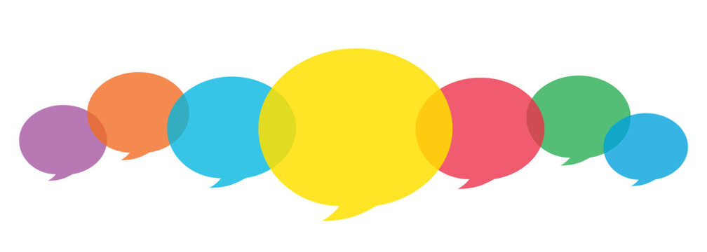 colorful speech bubble banner

