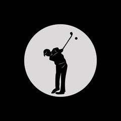 shilouette golf man vector illustration for design