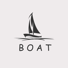 shilouette boat vector inspiration design