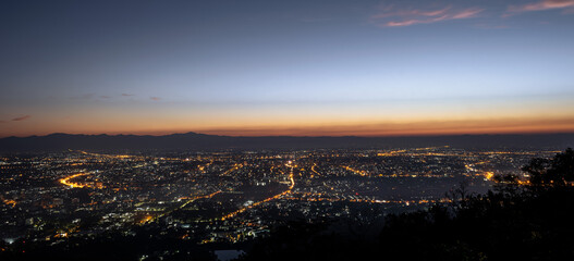 Panorama view of sunrise over Chiang Mai city , Thailand