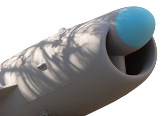 old anti-ship missile on white