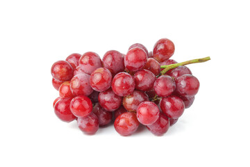 Ripe red grape. Pink bunch isolated on white. With clipping path. Full depth of field