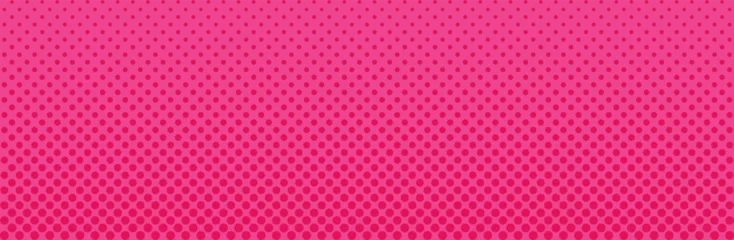 Poster Pink pop art background with halftone dots. © Anna Shtremel
