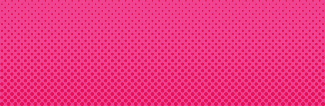 Pink pop art background with halftone dots.