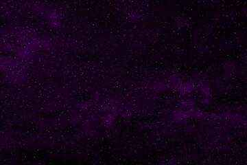 Starry night sky. Galaxy space background. Violet or purple dark night sky.